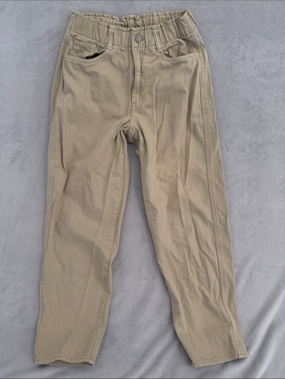 H&M Tan Elastic Waist Chino Pants